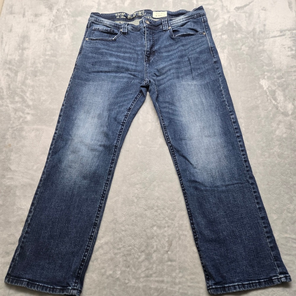 TK Axel Mens Slim Boot Jeans Medium Wash Blue‎ Denim 38x30 Stretch